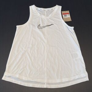 Nike Dri-Fit Tank Top Girls Size Large Core One Logo Lightweight Training White